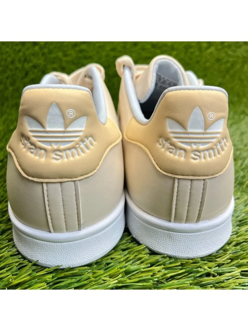 Adidas Stan Smith Womens Size 10.5 Ivory White Athletic Leather Shoes Sneakers